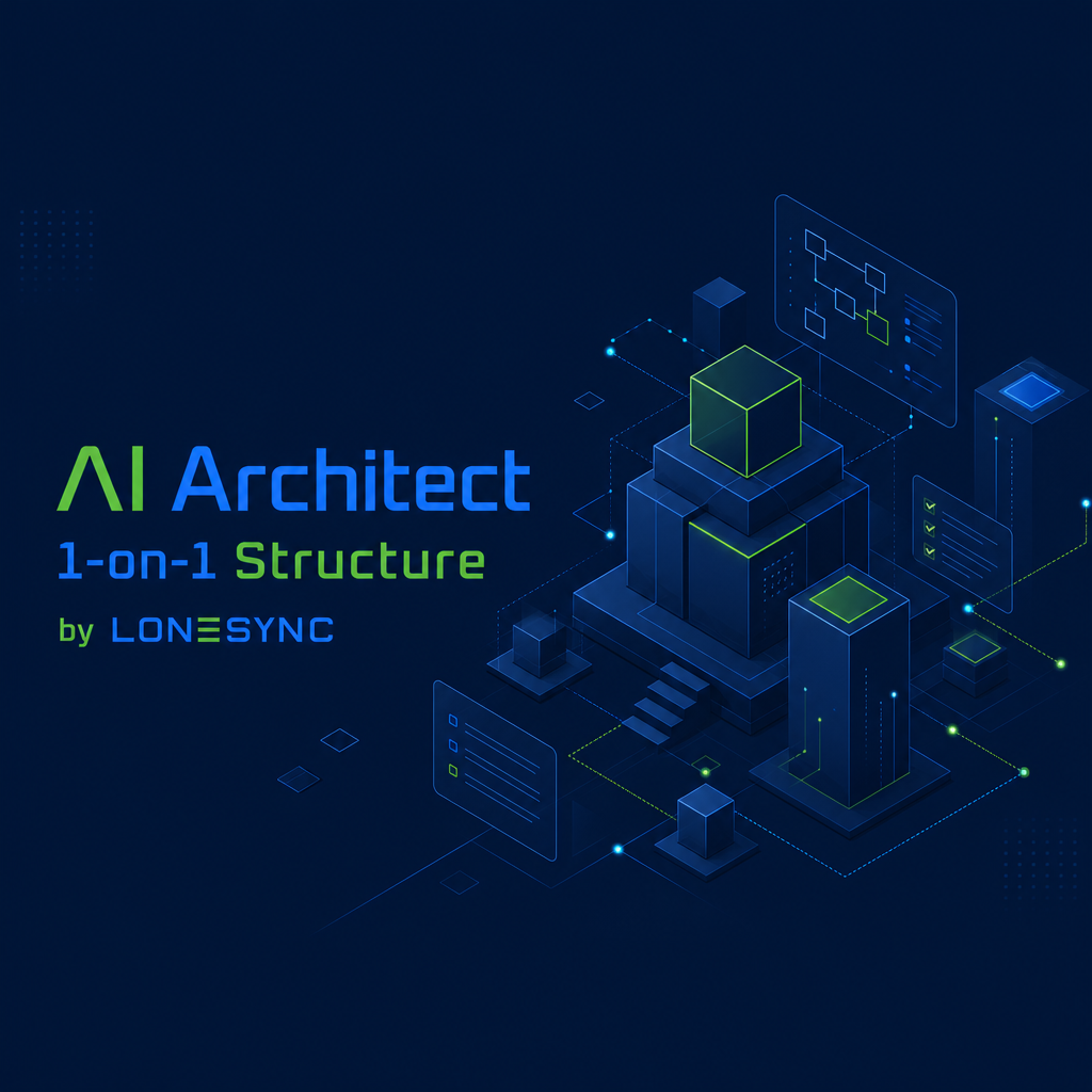 AI Architect 1-on-1 Structure by LONESYNC blud-green background