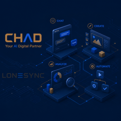 CHAD - Your AI Digital Partner by LONESYNC blue-tan background