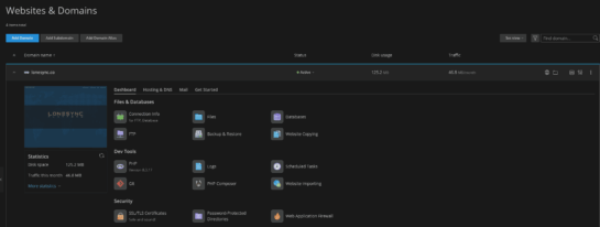 LoneSync Web Hosting - Suite Dashboard