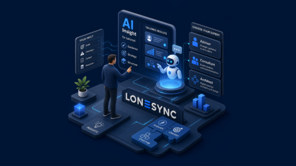 LoneSync AI Insight Isometric Design