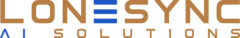 LoneSync AI Solutions blue 3-bars tan tag logo