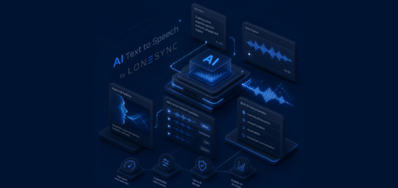LoneSync AI Text to Speech Background Isometric