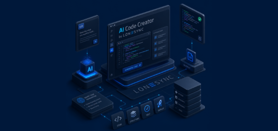 LoneSync-AI-Suite-Code-Creator-Background-Isometric-design
