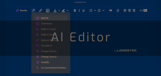 LoneSync AI Suite Editor Background