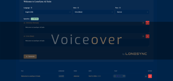 LoneSync AI Suite Voiceover Creator Background