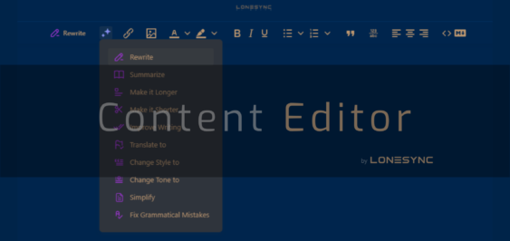 LoneSync Content Editor Background