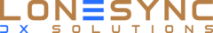 LoneSync DX Solutions blue 3-bars tan tag logo