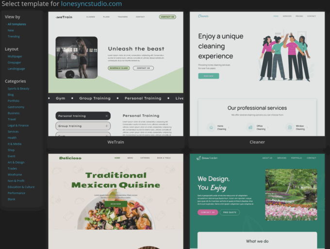 LoneSync Web Studio Feature: Templates