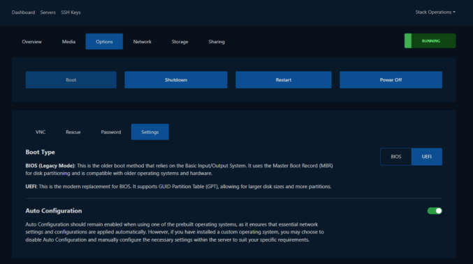 LoneSync Data Center VM UEFI Dashboard