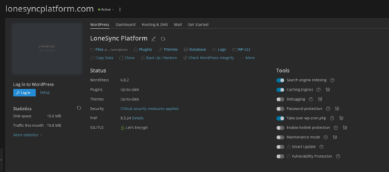 LoneSync Web Suite Dashboard