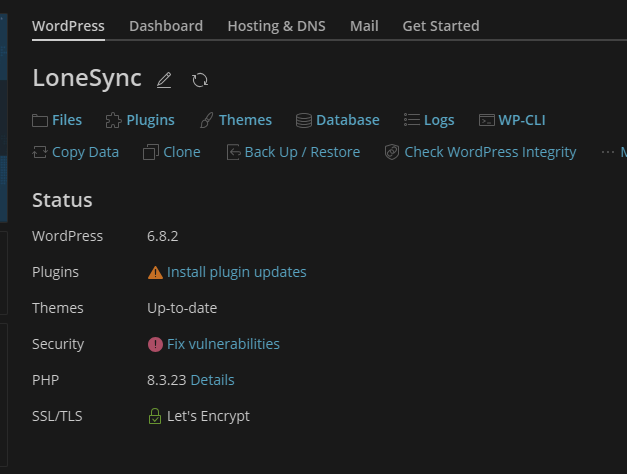 LoneSync WordPress Hosting
